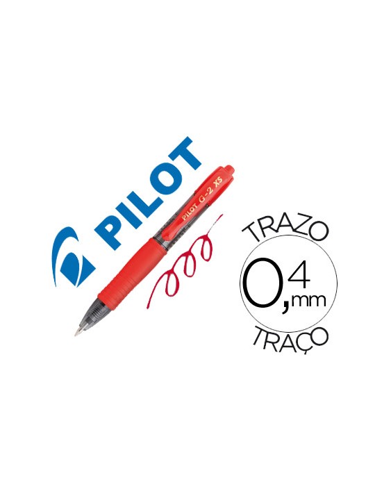 Boligrafo pilot g-2 pixie rojo tinta gel retractil sujecion de caucho