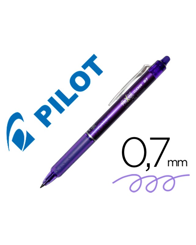 Boligrafo pilot frixion clicker borrable 0,7 mm color violeta