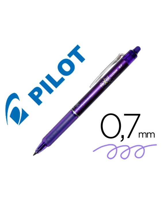 Boligrafo pilot frixion clicker borrable 0,7 mm color violeta