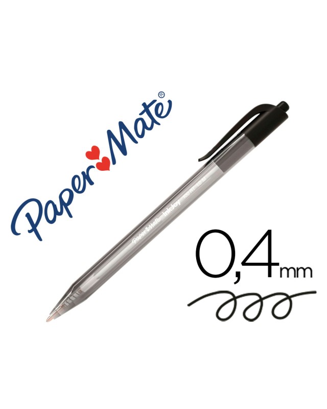 Boligrafo paper mate inkjoy 100 retractil punta media negro