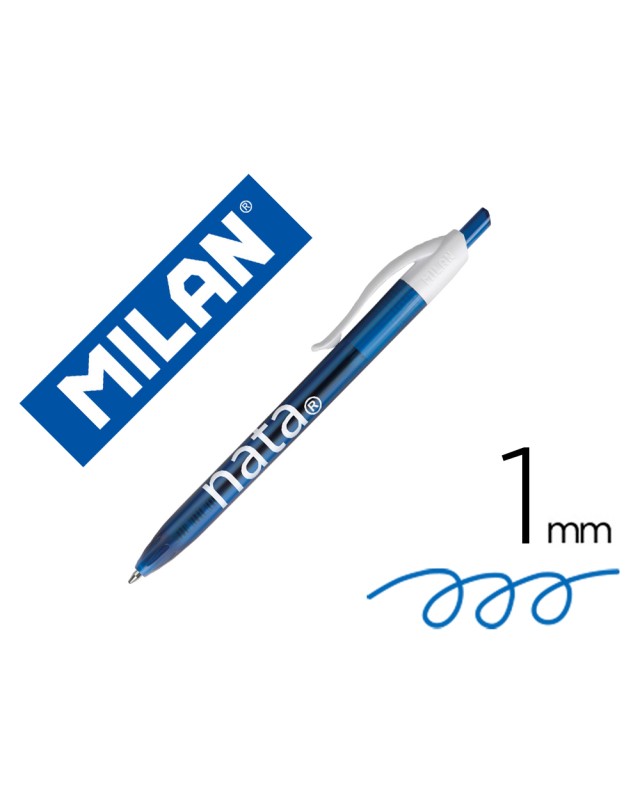 Boligrafo milan p1 retractil 1 mm tinta azul serie nata 624 since 1918