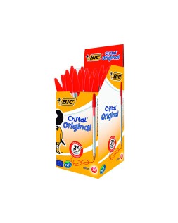 Boligrafo bic cristal original tinta roja unidad