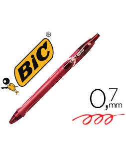 Boligrafo bic gelocity quick dry retractil tinta gel rojo punta de 0,7 mm