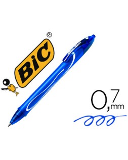 Boligrafo bic gelocity quick dry retractil tinta gel azul punta de 0,7 mm