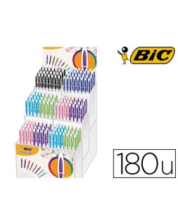 Boligrafo bic cristal up bicolor punta de 1,2 mm expositor de 180 unidades colores surtidos