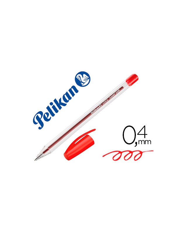 Boligrafo pelikan stick super soft rojo