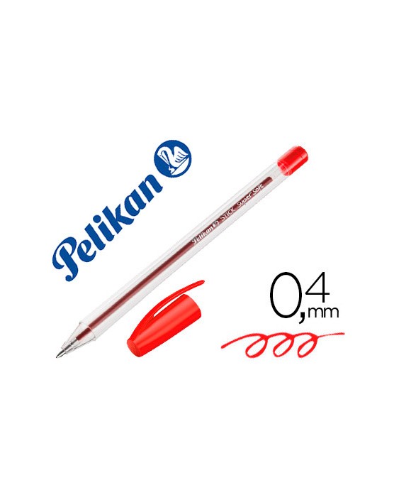 Boligrafo pelikan stick super soft rojo