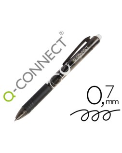 Boligrafo q-connect retractil borrable 0,7 mm color negro