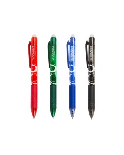 Boligrafo q-connect retractil borrable 0,7 mm color rojo