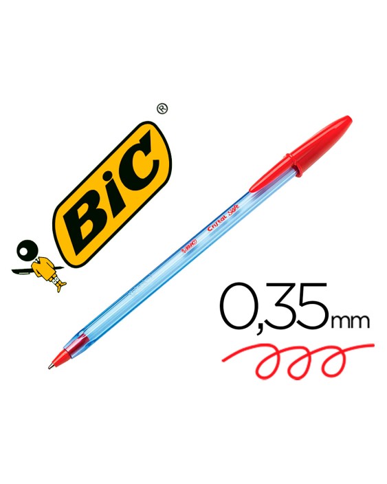 Boligrafo bic cristal soft rojo punta de 1,2 mm