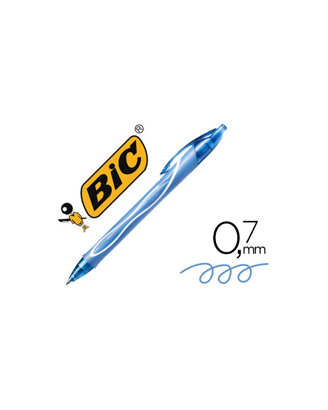 Boligrafo bic gelocity quick dry retractil tinta gel turquesa punta de 0,7 mm