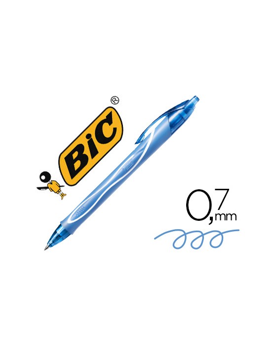 Boligrafo bic gelocity quick dry retractil tinta gel turquesa punta de 0,7 mm