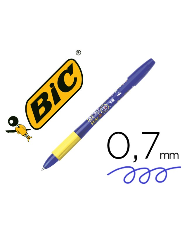Boligrafo bic gelocity illusion borrable azul punta de 0,7 mm