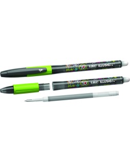 Boligrafo bic gelocity illusion borrable negro punta de 0,7 mm