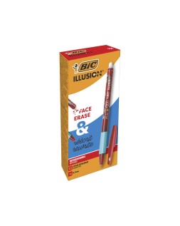 Boligrafo bic gelocity illusion borrable rojo punta de 0,7 mm