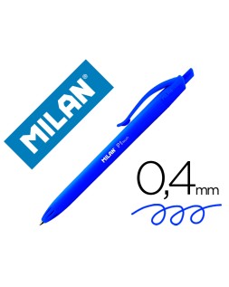 Boligrafo milan p1 retractil 1 mm touch azul