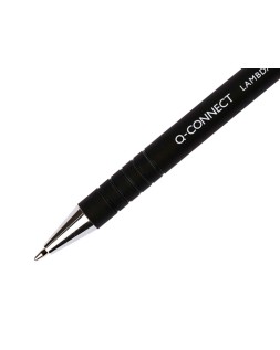 Boligrafo q-connect retractil con grip 0,7 mm color negro