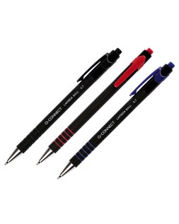 Boligrafo q-connect retractil con grip 0,7 mm color negro