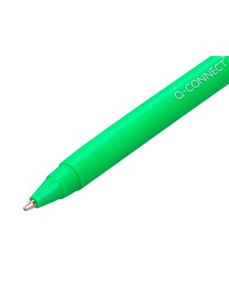 Boligrafo q-connect retractil kf14625 biodegradable verde tinta azul