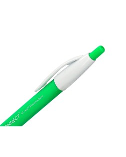 Boligrafo q-connect retractil kf14625 biodegradable verde tinta azul