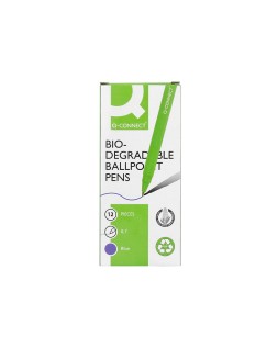 Boligrafo q-connect retractil kf14625 biodegradable verde tinta azul