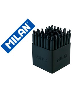 Boligrafo milan p1 retractil 1 mm touch mini negro expositor de 40 unidades