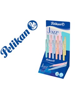 Boligrafo pelikan jazz pastel expositor de 12 unidades colores surtidos
