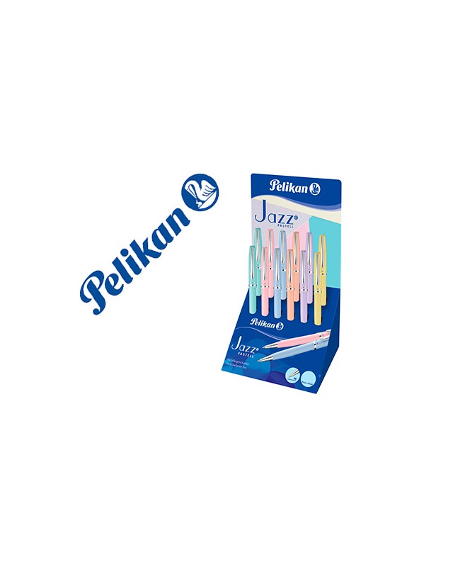Boligrafo pelikan jazz pastel expositor de 12 unidades colores surtidos