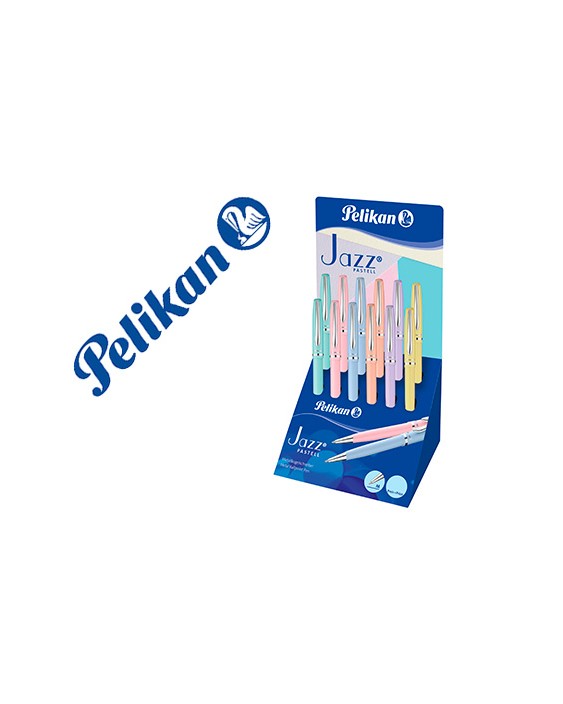 Boligrafo pelikan jazz pastel expositor de 12 unidades colores surtidos