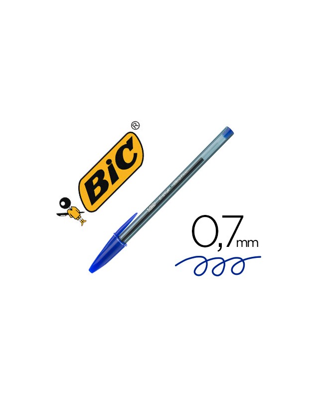 Boligrafo bic cristal ultrafine punta forma aguja 0,7 mm azul