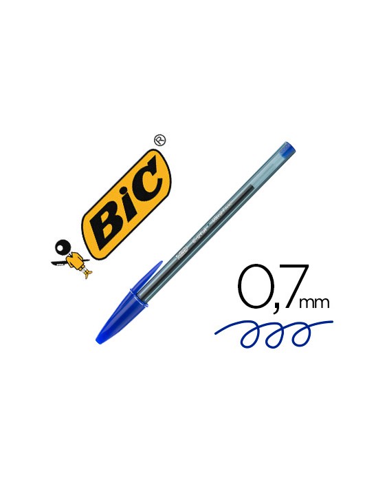Boligrafo bic cristal ultrafine punta forma aguja 0,7 mm azul