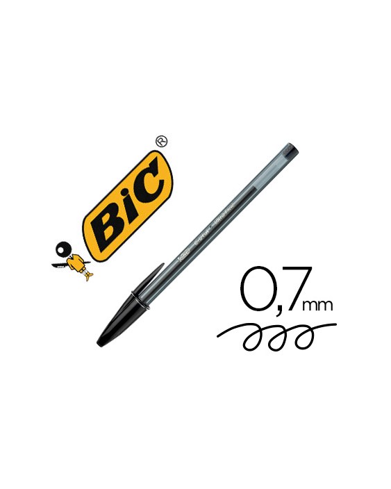 Boligrafo bic cristal ultrafine punta forma aguja 0,7 mm negro
