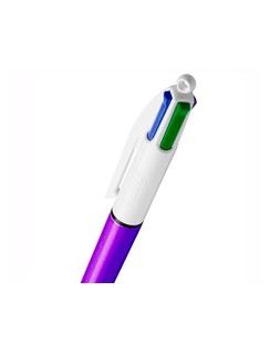 Boligrafo bic cuatro colores shine morado punta de 1 mm