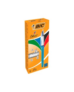 Boligrafo bic cuatro colores shine azul punta de 1 mm