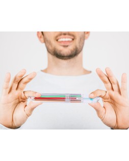 Boligrafo liderpapel 10 en 1 cuerpo transparente 10 colores 1 mm retractil