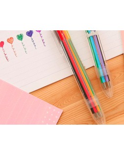 Boligrafo liderpapel 10 en 1 cuerpo transparente 10 colores 1 mm retractil