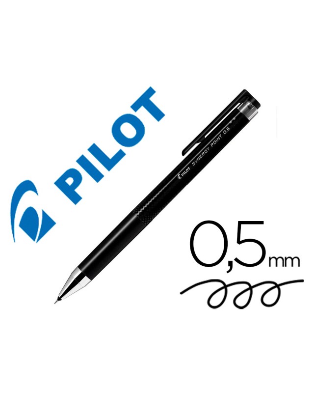 Boligrafo pilot synergy point retractil sujecion de caucho tinta gel 0,5 mm negro