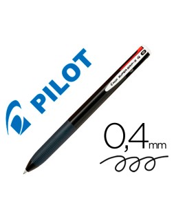 Boligrafo pilot super grip g 4 colores retractil sujecion de caucho tinta base de aceite cuerpo color negro