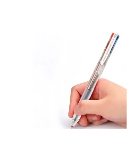 Boligrafo pilot super grip g 4 colores retractil sujecion de caucho tinta base de aceite cuerpo transparente