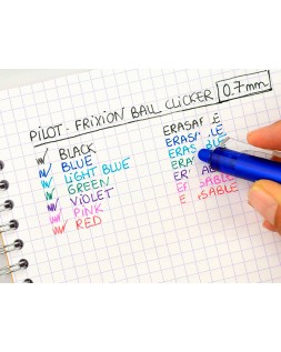 Boligrafo pilot frixion clicker borrable 0,7 mm punta media azul en blister