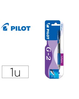 Boligrafo pilot g-2 azul tinta gel retractil sujecion de caucho en blister