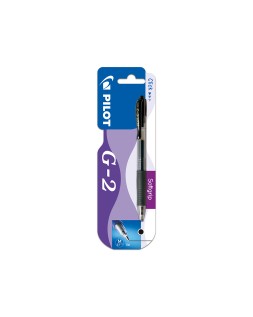 Boligrafo pilot g-2 negro tinta gel retractil sujecion de caucho en blister