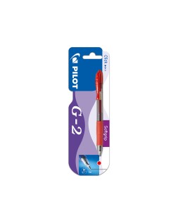 Boligrafo pilot g-2 rojo tinta gel retractil sujecion de caucho en blister