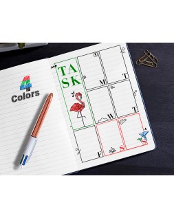 Boligrafo bic cuatro colores shine oro rosa punta de 1 mm