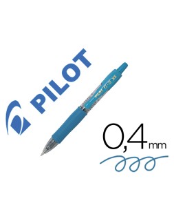 Boligrafo pilot g-2 pixie azul claro tinta gel retractil sujecion de caucho