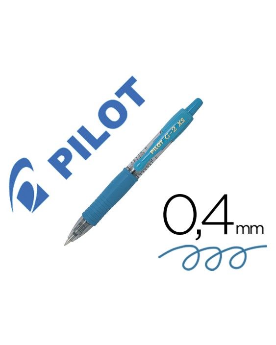 Boligrafo pilot g-2 pixie azul claro tinta gel retractil sujecion de caucho