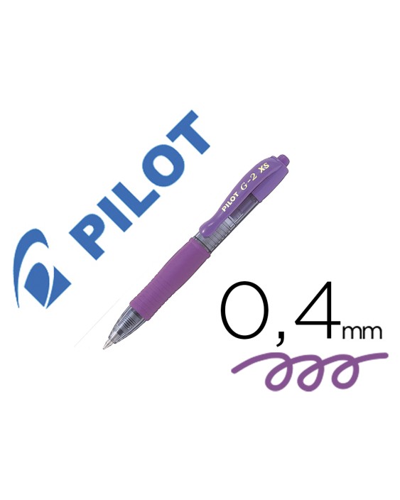 Boligrafo pilot g-2 pixie violeta tinta gel retractil sujecion de caucho