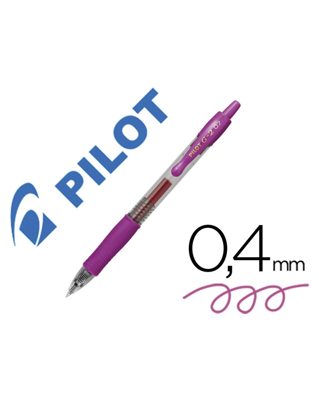 Boligrafo pilot g-2 rosa tinta gel retractil sujecion de caucho
