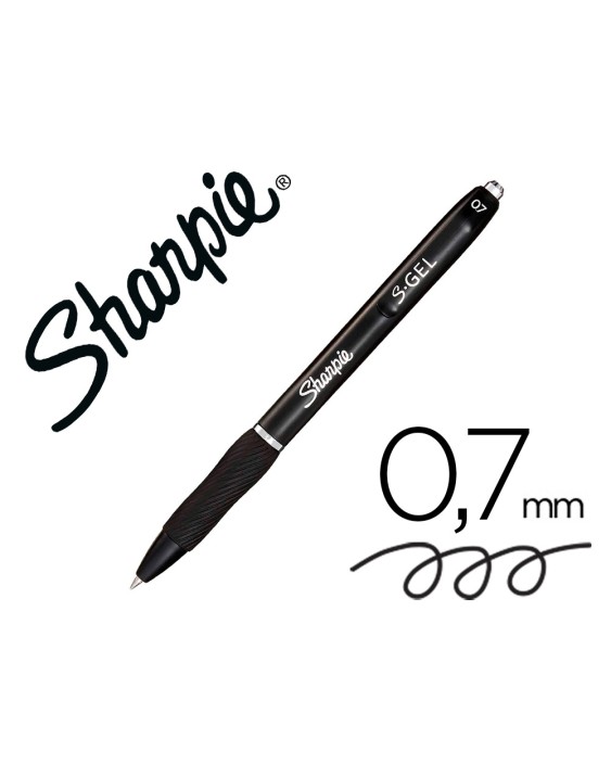 Boligrafo sharpie retractil tinta gel punta 0,7 mm color negro