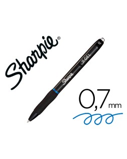 Boligrafo sharpie retractil tinta gel punta 0,7 mm color azul
